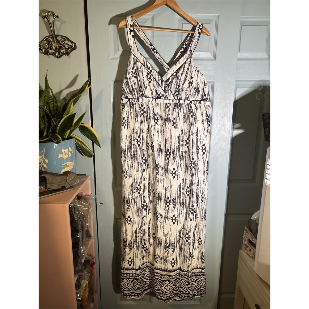 Ann Taylor 100%‎ Linen Woman's Sz 18 Halter Dress. Lined. Maxi
